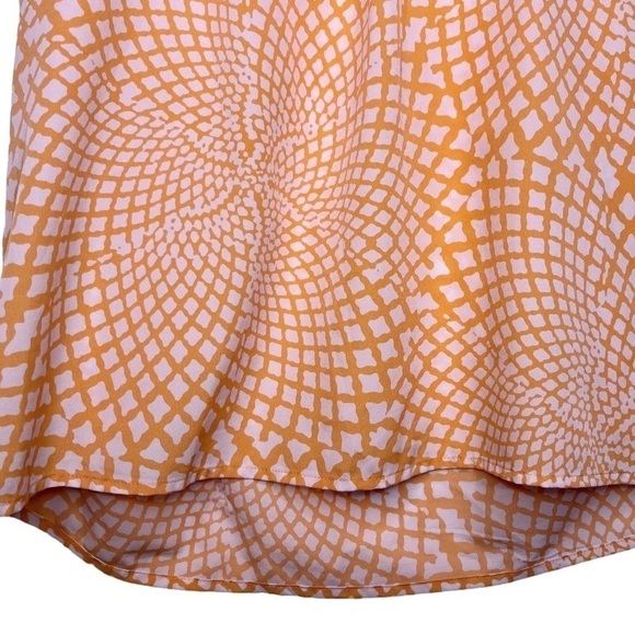 CYNTHIA STEFFE Zipper Back Sleeveless Top Size Medium in Orange and White Spiral - Picture 9 of 15